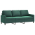 3-osobowa sofa z podnóżkiem, ciemnozielony, 180 cm, aksamit