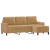 3-osobowa sofa z podnóżkiem, brązowy, 180 cm, aksamit