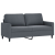 Sofa 2-osobowa, ciemnoszary, 140 cm, tapicerowana aksamitem