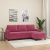 3-osobowa sofa z podnóżkiem winna czerwień 180 cm, aksamit