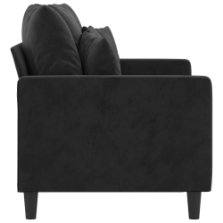 Sofa 2-osobowa, czarna, 120 cm, tapicerowana aksamitem