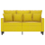 Sofa 2-osobowa, żółta, 120 cm, tapicerowana aksamitem