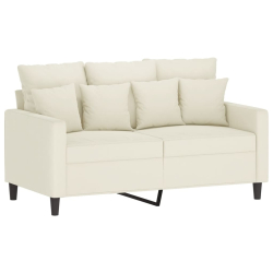 Sofa 2-osobowa, kremowy, 120 cm, tapicerowana aksamitem