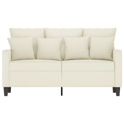 Sofa 2-osobowa, kremowy, 120 cm, tapicerowana aksamitem