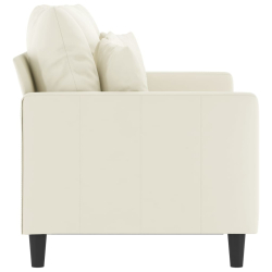 Sofa 2-osobowa, kremowy, 120 cm, tapicerowana aksamitem