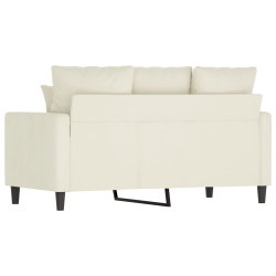 Sofa 2-osobowa, kremowy, 120 cm, tapicerowana aksamitem