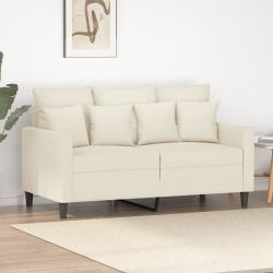Sofa 2-osobowa, kremowy, 120 cm, tapicerowana aksamitem