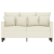 Sofa 2-osobowa, kremowy, 120 cm, tapicerowana aksamitem