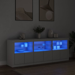 Szafka z oświetleniem LED, biała, 181,5x37x67 cm
