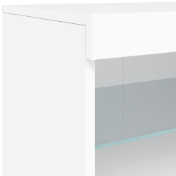 Szafka z oświetleniem LED, biała, 181,5x37x67 cm
