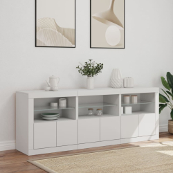 Szafka z oświetleniem LED, biała, 181,5x37x67 cm