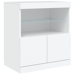 Szafka z oświetleniem LED, biała, 181,5x37x67 cm
