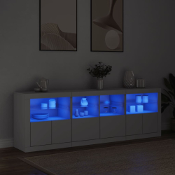 Szafka z oświetleniem LED, biała, 202x37x67 cm
