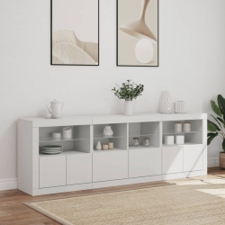 Szafka z oświetleniem LED, biała, 202x37x67 cm
