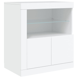 Szafka z oświetleniem LED, biała, 181,5x37x67 cm