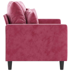 Sofa 2-osobowa, winna czerwień, 120 cm, tapicerowana aksamitem
