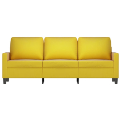 Sofa 3-osobowa, żółty, 180 cm, tapicerowana aksamitem
