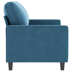 Sofa 2-osobowa, niebieski, 140 cm, tapicerowana aksamitem
