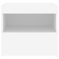 Szafki nocne z oświetleniem LED, 2 szt., białe, 50x40x45 cm