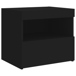 Szafki nocne z oświetleniem LED, 2 szt., czarne, 50x40x45 cm