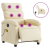 Rozkładany fotel masujący, elektryczny, kremowy, tkanina