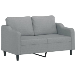 2-osobowa sofa z poduszkami, jasnoszara, 140 cm, tkanina