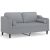 2-osobowa sofa z poduszkami, jasnoszara, 140 cm, tkanina