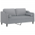 2-osobowa sofa z poduszkami, jasnoszara, 140 cm, tkanina