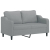 2-osobowa sofa z poduszkami, jasnoszara, 140 cm, tkanina
