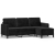 3-osobowa sofa z podnóżkiem, czarna, 180 cm, aksamit