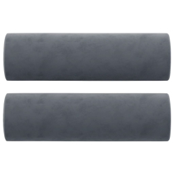 2-osobowa sofa z poduszkami, ciemnoszara, 140 cm, aksamit