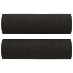 2-osobowa sofa z poduszkami, czarna, 140 cm, tkanina