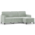 3-osobowa sofa z podnóżkiem, jasnoszara, 180 cm, aksamit