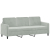 3-osobowa sofa z podnóżkiem, jasnoszara, 180 cm, aksamit