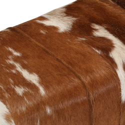 Ławka brązowo-biała, 160x28x50 cm, naturalna kozia skóra