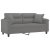 2-osobowa sofa z poduszkami, ciemnoszara, 140 cm, mikrofibra