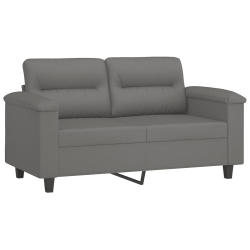 2-osobowa sofa z poduszkami, ciemnoszara, 120 cm, mikrofibra