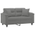2-osobowa sofa z poduszkami, ciemnoszara, 120 cm, mikrofibra