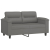 2-osobowa sofa z poduszkami, ciemnoszara, 120 cm, mikrofibra