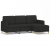 3-osobowa sofa z podnóżkiem, czarna, 180 cm, tkaniną