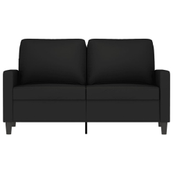 Sofa 2-osobowa, czarna, 120 cm, tapicerowana aksamitem