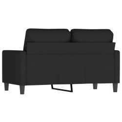 Sofa 2-osobowa, czarna, 120 cm, tapicerowana aksamitem