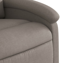 Elektryczny fotel rozkładany, kolor taupe, obity tkaniną