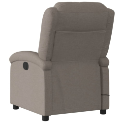 Rozkładany fotel masujący, elektryczny, kolor taupe, tkanina