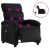 Rozkładany fotel masujący, elektryczny, czarny, sztuczna skóra
