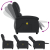 Rozkładany fotel masujący, elektryczny, czarny, skóra naturalna