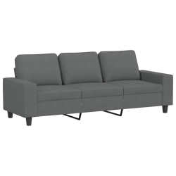 3-osobowa sofa z podnóżkiem, ciemnoszary, 180 cm, tkaniną