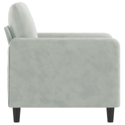 Fotel, jasnoszary, 60 cm, obity aksamitem