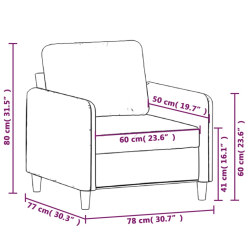Fotel, jasnoszary, 60 cm, obity aksamitem