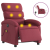 Rozkładany fotel masujący, elektryczny, winna czerwień, tkanina